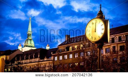 old town part in Bratislava Slovakia St. Michael's church