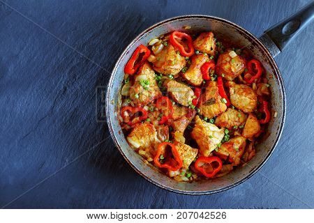 Chunks Of  Pork Fried With Onion