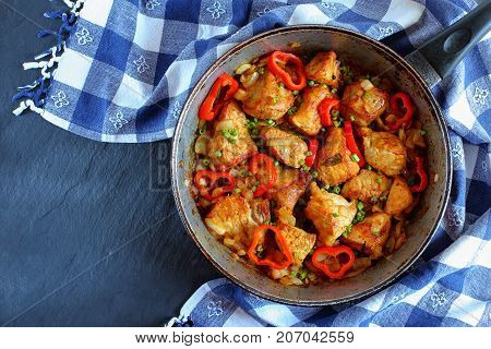 Chunks Of  Pork Fried With Onion