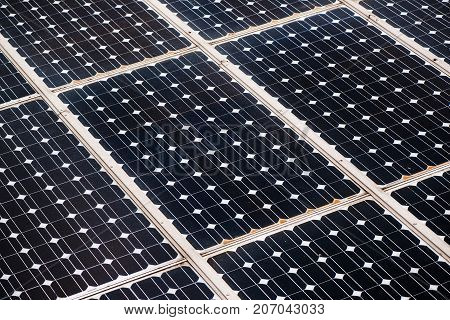 Solar panel photoelectric cells as abstract background
