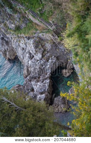 Amalfi Campania Italy 12 March 2017.swider Of The Amalfi Coast Where It Highlights The Marvelous Col