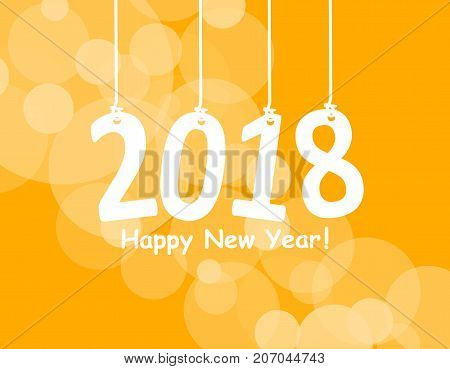 2018 White Paper Origami card or background.Happy New Year. Merry Christmas. Vector