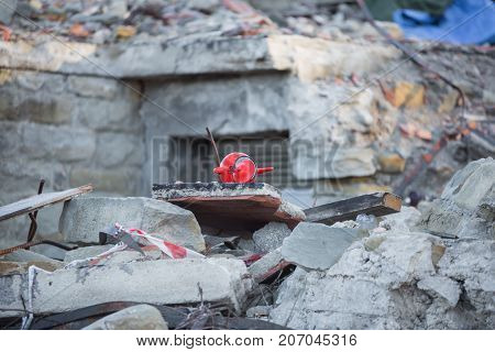 Earthquake Center Italy August 24, 2016. Amatrice