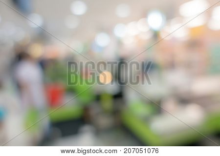 Abstrast Blurred background : Supermarket hypermarket