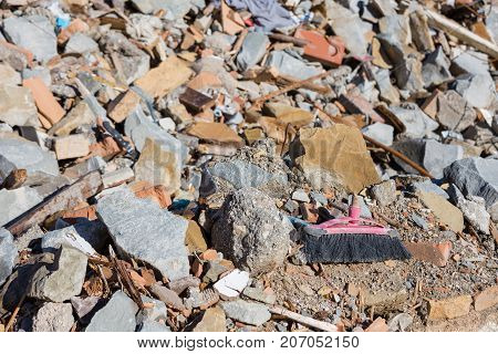 Amatrice Lazio Italy 24 August 2016. Earthquake Center Of Italy With Magnitude 6.5 Scale Of Richter 