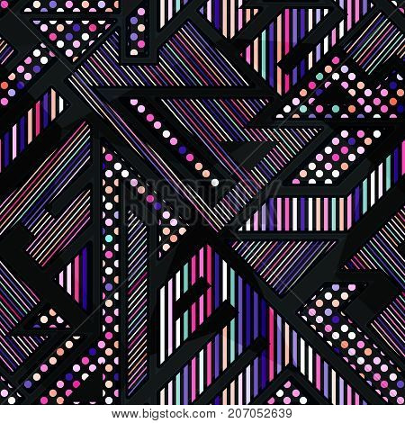 Neon color geometric seamless pattern (vector eps 10)