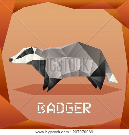 Vector image of the Origami grey Badger