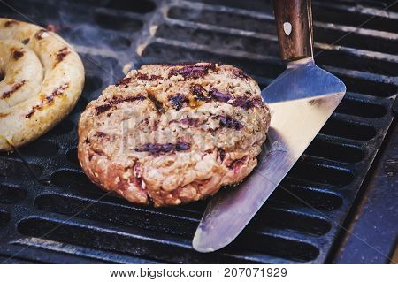Cutlets From Minced Meat Roasted On The Grill.