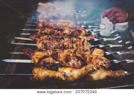 Fried Chicken Legs On The Grill