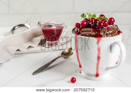 Chocolate Mugcake With Cranberry