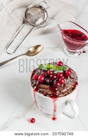 Chocolate Mugcake With Cranberry