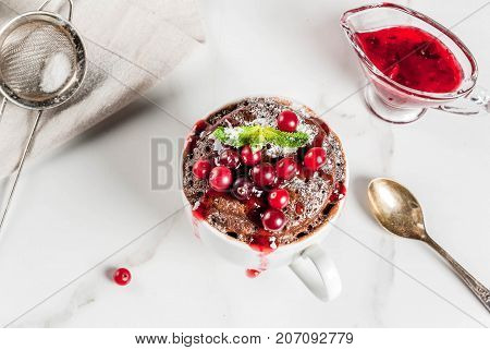 Chocolate Mugcake With Cranberry