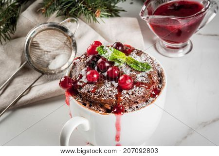 Chocolate Mugcake With Cranberry