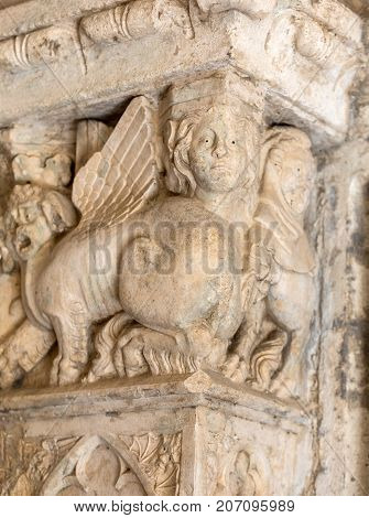 MONTMAJOUR FRANCE - JUNE 26 2017: Cloisters in the Abbey of St. Peter in Montmajour near Arles France