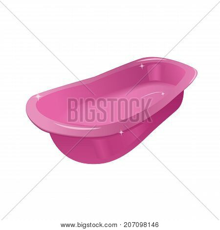 Pink tub or bath vector illustration for child