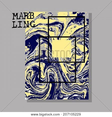 Marbled Gray Abstract Background. Liquid Marble Pattern. Vector Fluid Texture. Template Flyer Design