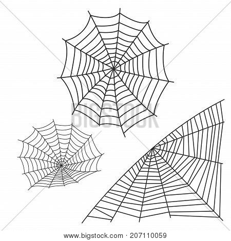 Spider web silhouette arachnid fear graphic flat scary animal poisonous design nature phobia insect danger horror tarantula halloween vector icon. Creepy warning symbol poison silhouette.
