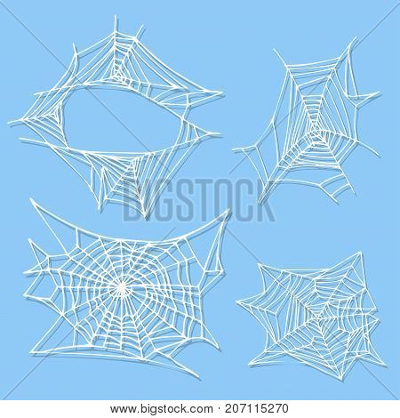 Spider web silhouette arachnid fear graphic flat scary animal poisonous design nature phobia insect danger horror tarantula halloween vector icon. Creepy warning symbol poison silhouette.