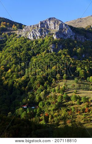 Alpine landscape in Cernei Mountains, Romania, Europe