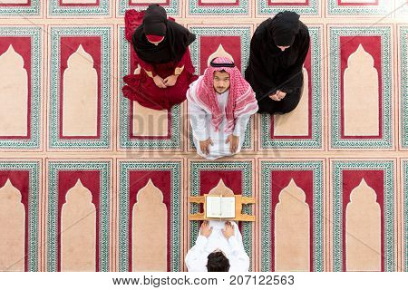 Muslim girl and the man marry by Muslim traditions.