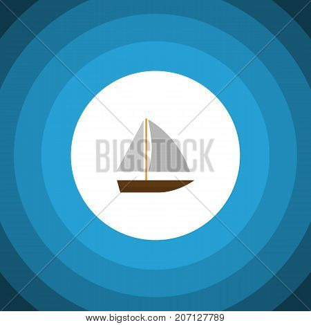 Yacht  Vector Element Can Be Used For Boat, Yacht, Vessel Design Concept.  Isolated Vessel Flat Icon.