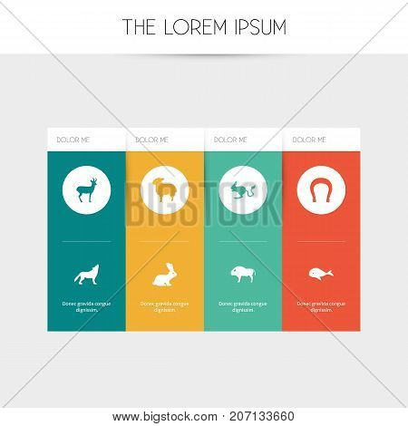 Set Of 8 Editable Zoo Icons. Includes Symbols Such As Ocean Blower, Wolf, Lamb And More