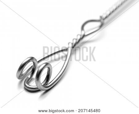 Instrument for speech therapist on white background