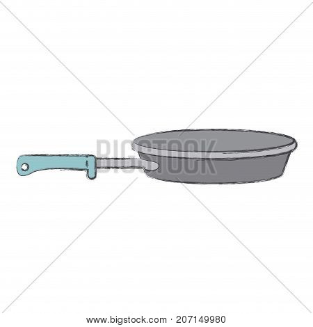 stewpan with handle colorful silhouette with blurred contour vector illustration
