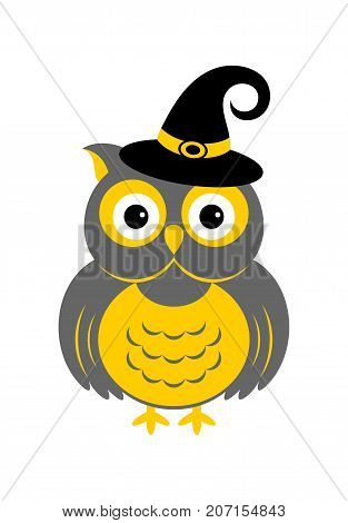 Halloween owl icon or logo in modern line style. Vector illustration
