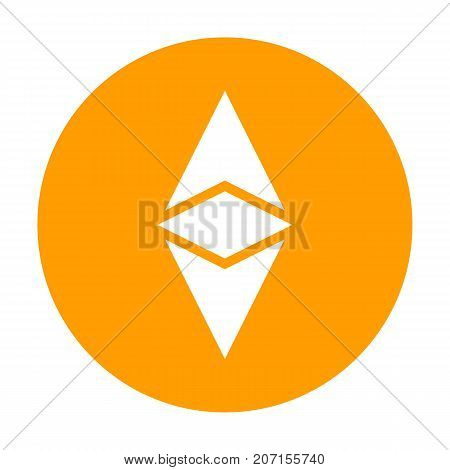Ethereum Classic icon for internet money. Crypto currency symbol for using in web projects or mobile applications. Blockchain based secure cryptocurrency. Isolated vector sign.