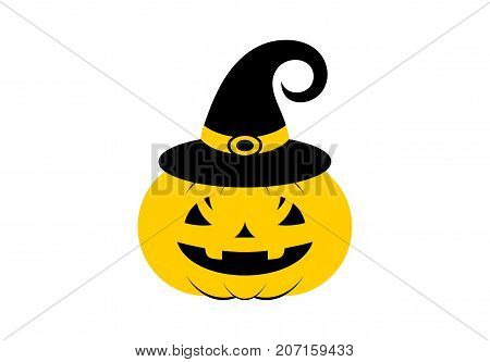 Halloween pumpkin icon or logo in modern line style. Vector illustration