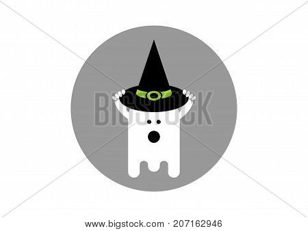 Halloween ghosts icon or logo in modern line style. Vector illustration