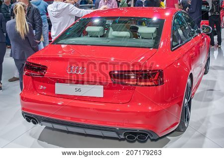 Frankfurt-September 20: Audi S6 at the Frankfurt International Motor Show on September 20 2017 in Frankfurt