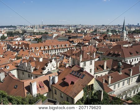 Aerial View Of Prague Old Town