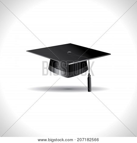 Education cap on white background. Graduation student hat