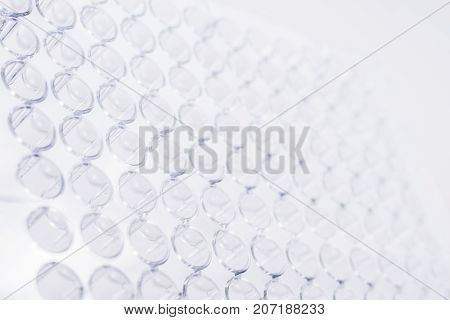 96 well plate. laboratory microplate. Research science and medical background.
