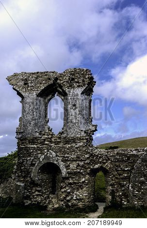 Remains of Corfe Castle / Wareham / United Kingdom