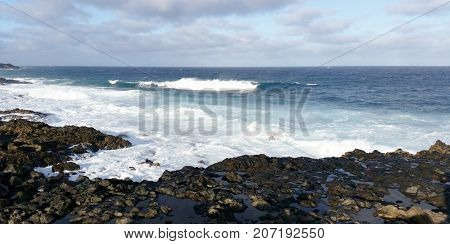 Waves in Atlantic Ocean / Los Cocoteros, Lanzarote, Canary Islands, Spain