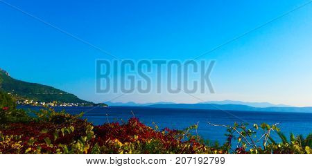 Adriatic Sea in Podgora just before sunset, Croatia