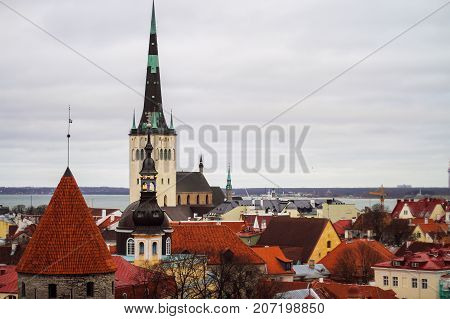 Church of St. Olav, Oleviste Church Baptist Church in Tallinn - the center of the European city