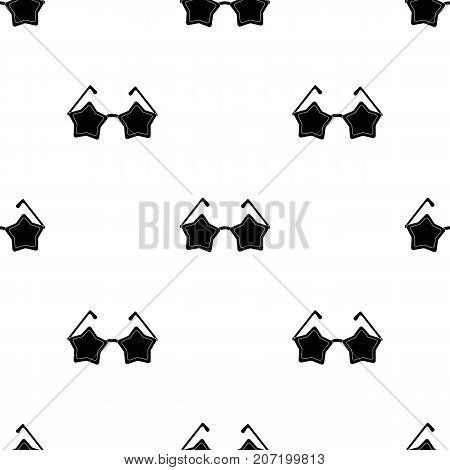 Glasses with stars.Fans single icon in black  vector symbol stock illustration.