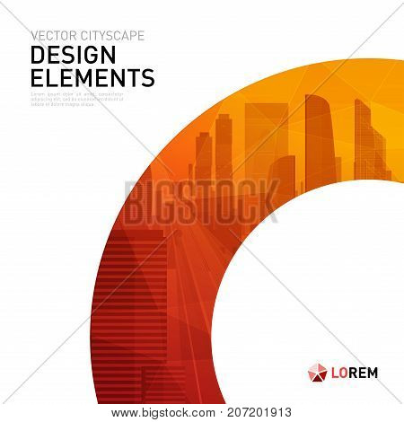 Design element for corporate graphic layout. Modern background template design for investment, business, real estate, construction.