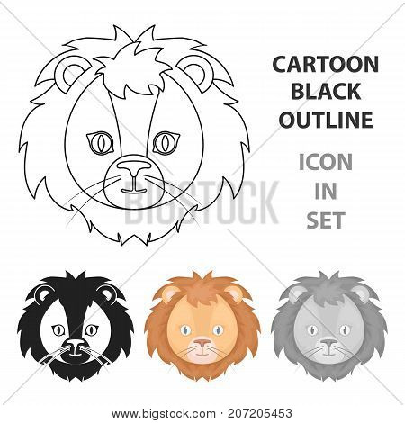 Circus lion icon in cartoon style isolated on white background. Circus symbol vector illustration.