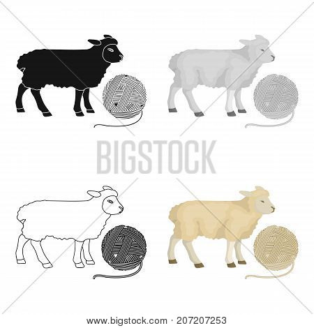 Wool, single icon in cartoon style.Wool vector symbol stock illustration .