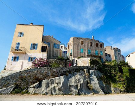 Citadel rising from the beach at Calvi in Corsica France