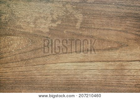 Vintage Surface Wood Table And Rustic Grain Texture Background. Close Up Of Dark Rustic Wall Made Of
