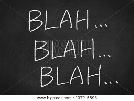blah blah blah concept words on a blackboard background