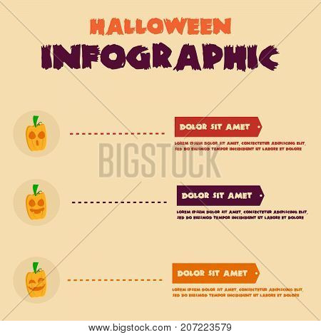 Halloween Infographic design collection stock vector illustration