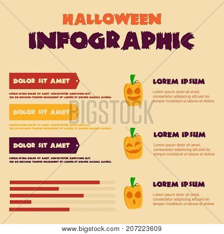 Halloween Infographic design collection stock vector illustration