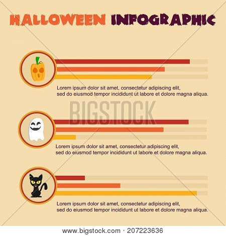 Halloween Infographic design collection stock vector illustration